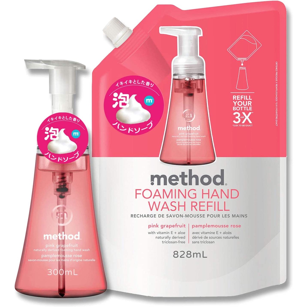 Hand Soap Foam Refill, Stylish, Method Pink Grapefruit, Hand Wash, 28.2 fl oz (828 ml) Shopee