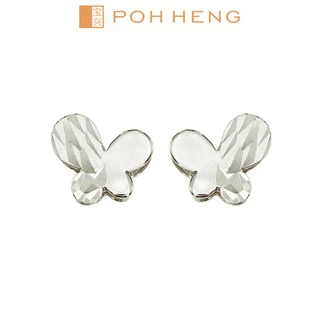 Poh Heng Jewellery 18K White Gold Butterfly Earrings