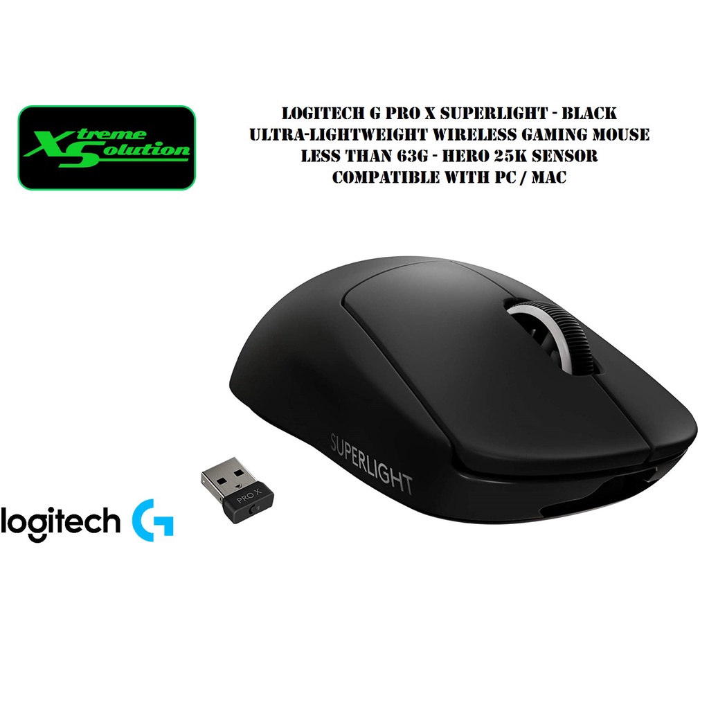 Logitech G Pro X Superlight - Ultra Lightweight Wireless Gaming Mouse | 63g  Light Weight | Hero 25k Sensor | PC / Mac