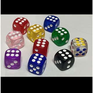 10pcs 15mm Multicolor Acrylic Cube Dice Beads Six Sides Portable Table  Games Toy