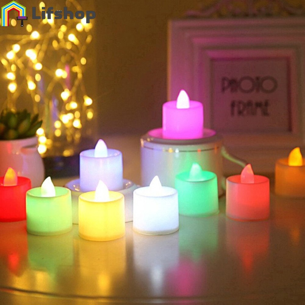 1 PC Creative LED Candle, Multicolor Lamp Simulation Color Flame Tea ...