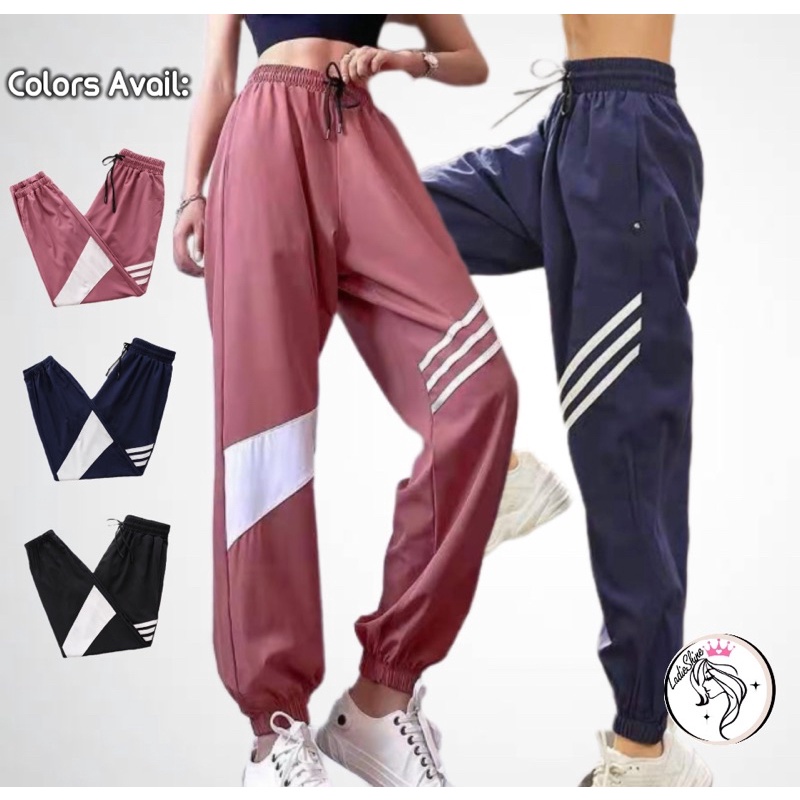 (SG SELLER INSTOCKS)LADIES SPORTS/YOGA TRACKPANTS FOR WORKOUT GOOD QUALITY WITH ELASTIC WAIST TIE