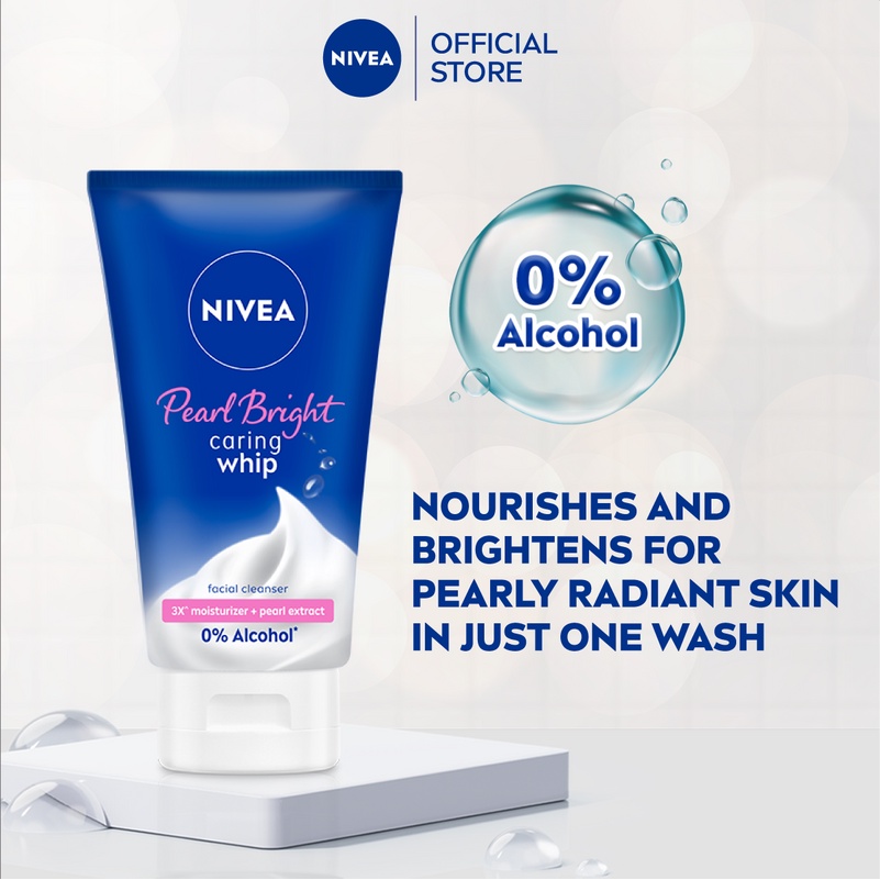 NIVEA Face Pearl Bright Caring Whip Facial Cleanser 100ml Face