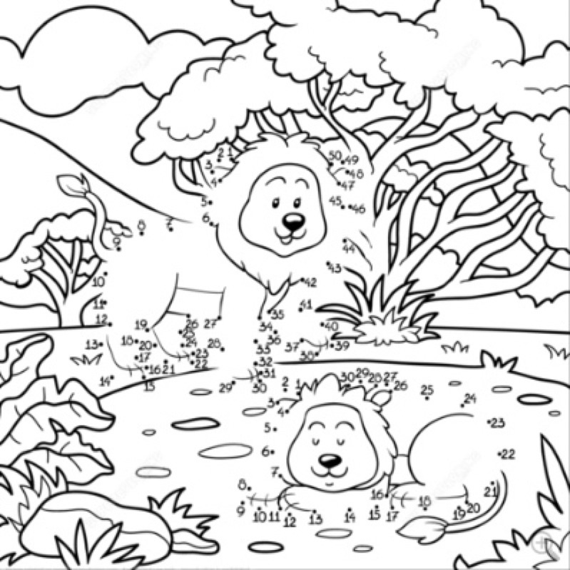  animal theme dot to dot to dot painting practice holding pens and