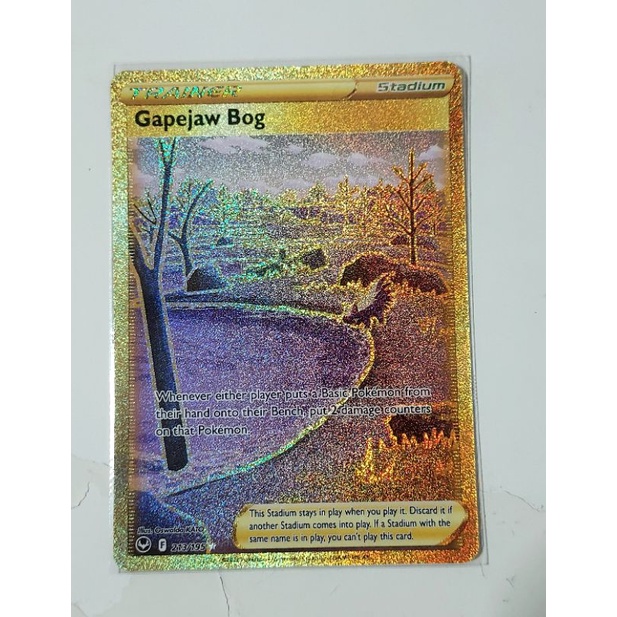 Pokemon gapejaw bog trainer stadium gold secret rare silver tempest card |  Shopee Singapore
