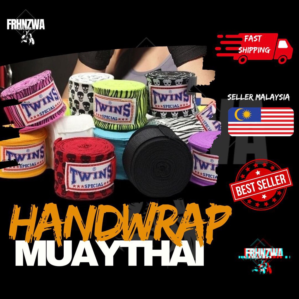 Twins Hand Wrist Wrap Boxing Muay Thai Rope String Belt Cord Line ...
