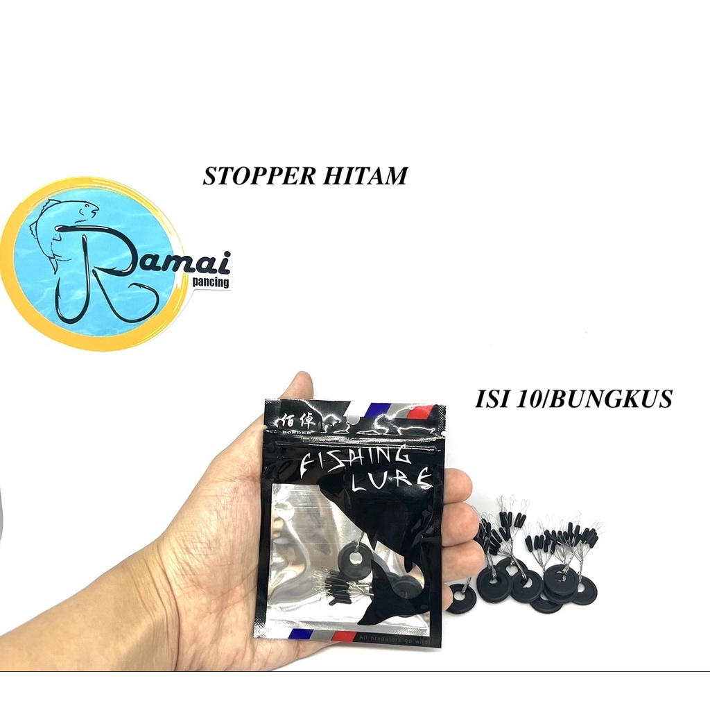 Stopper Batang Float Orca Pancing Warna Hitam 1 bungkus isi10