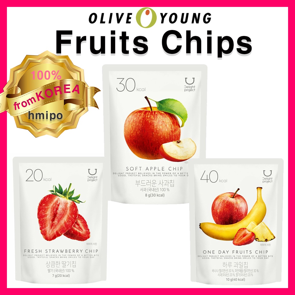 [Delight] project Crispy Fresh Strawberry Chip 7g/Soft Apple Chip 8g ...
