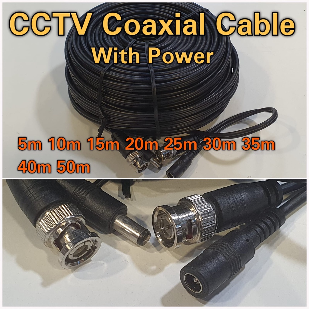 [Express Ship] High Quality Coaxial Cable with Power Male Female BNC
