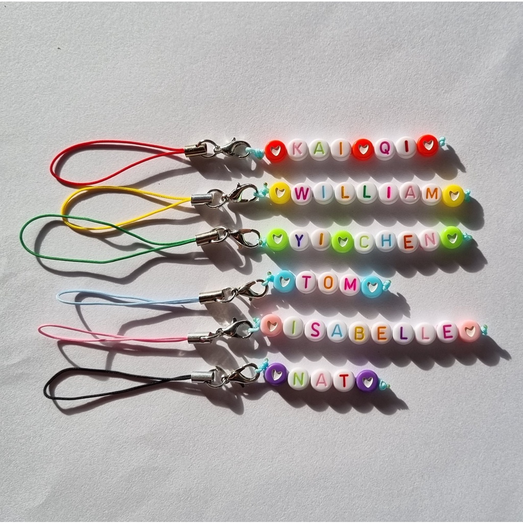 Personalised name keychain customisable rainbow hearts childerns day ...