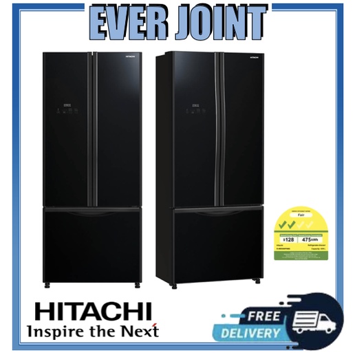 [Free Gifts & Disposal] Hitachi RWB560P9MS 3 Door Bottom Freezer