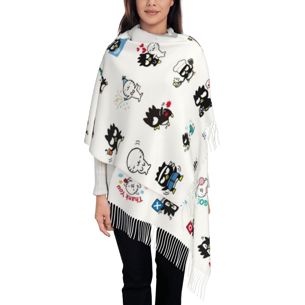 Sanrio Badtz Maru Women Winter Warm Shawl Scarf Imitation Cashmere ...