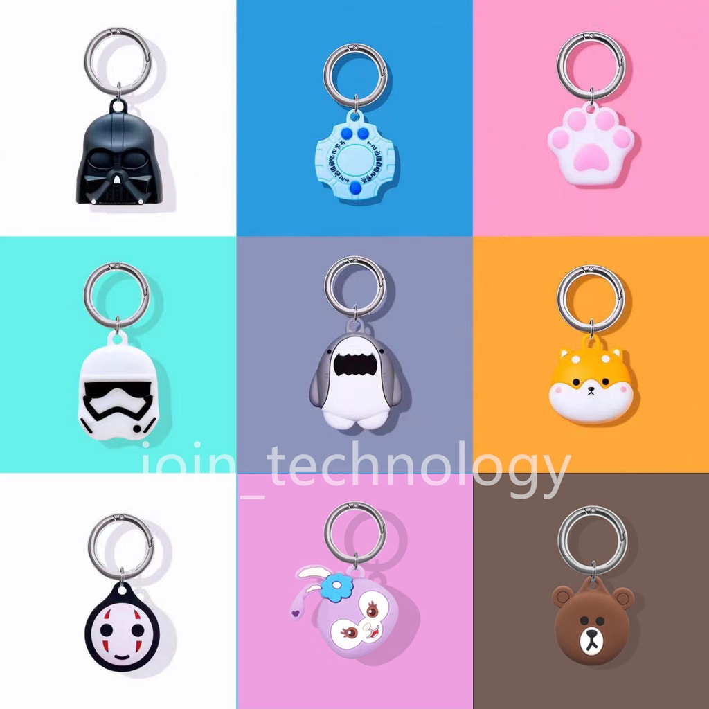 【Ready Stock】Airtag case iphone positioning tracking anti-lost device cartoon pvc material+buckle Cartoon style