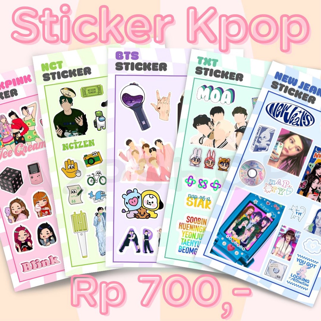 Kpop Aesthetic Sticker - BTS, TXT, Blackpink, NCT, Straykids, Seventeen ...