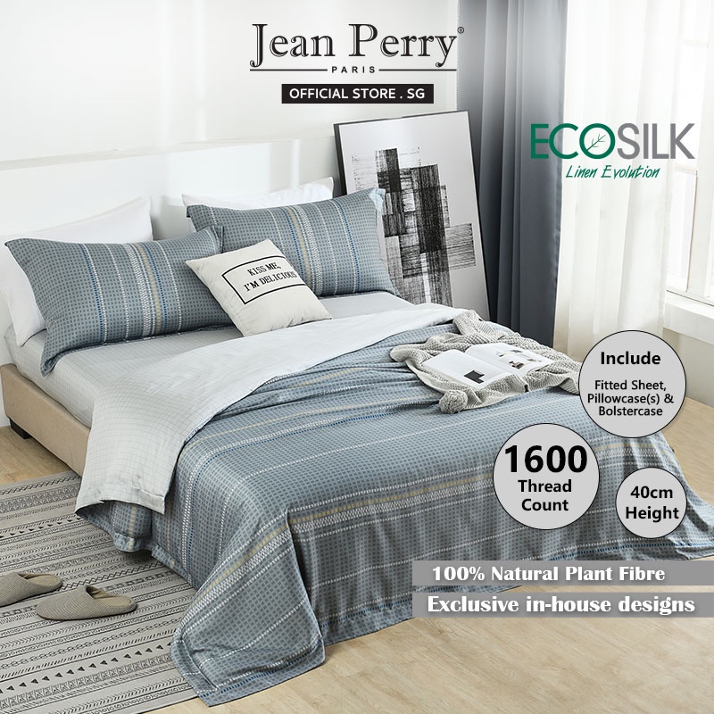 Jean Perry Kinver 1600 TC Ecosilk Bedsheet Set I Tencel I Fitted Sheet ...