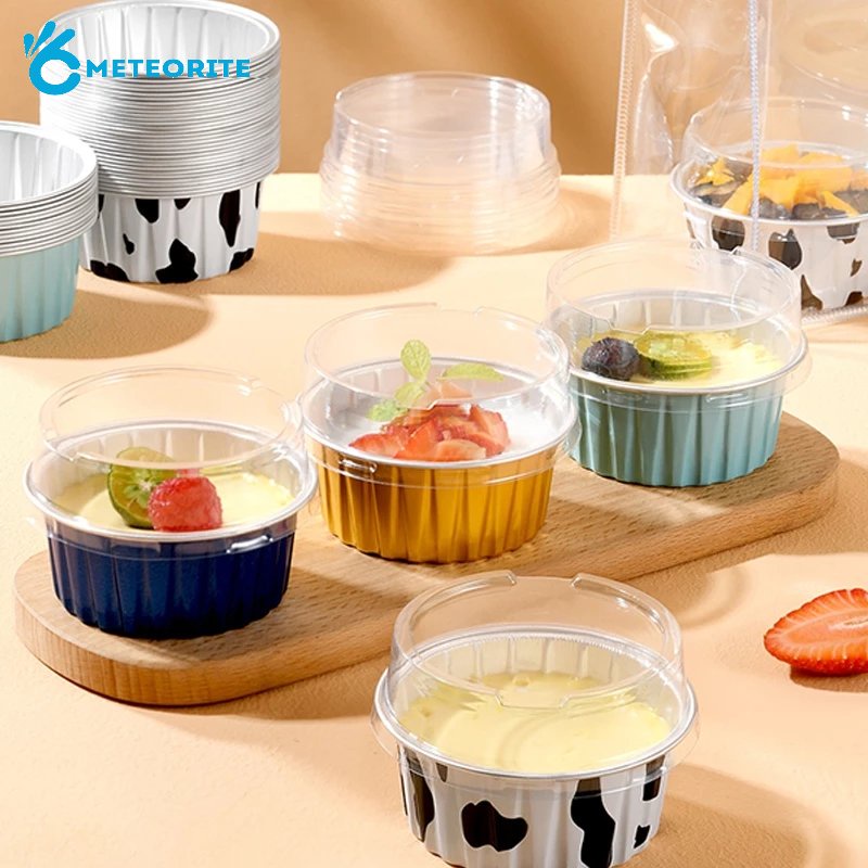 10 Pcs/Set Multifunctional Egg Tart Cake Pudding Baking Tray/ Reusable ...