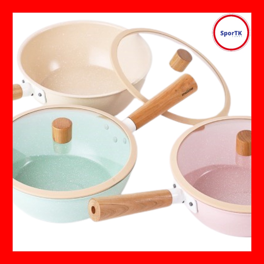 [MELLOW] Marble Multi Pan with Lid (16cm/20cm) 3 Colors | Shopee Singapore