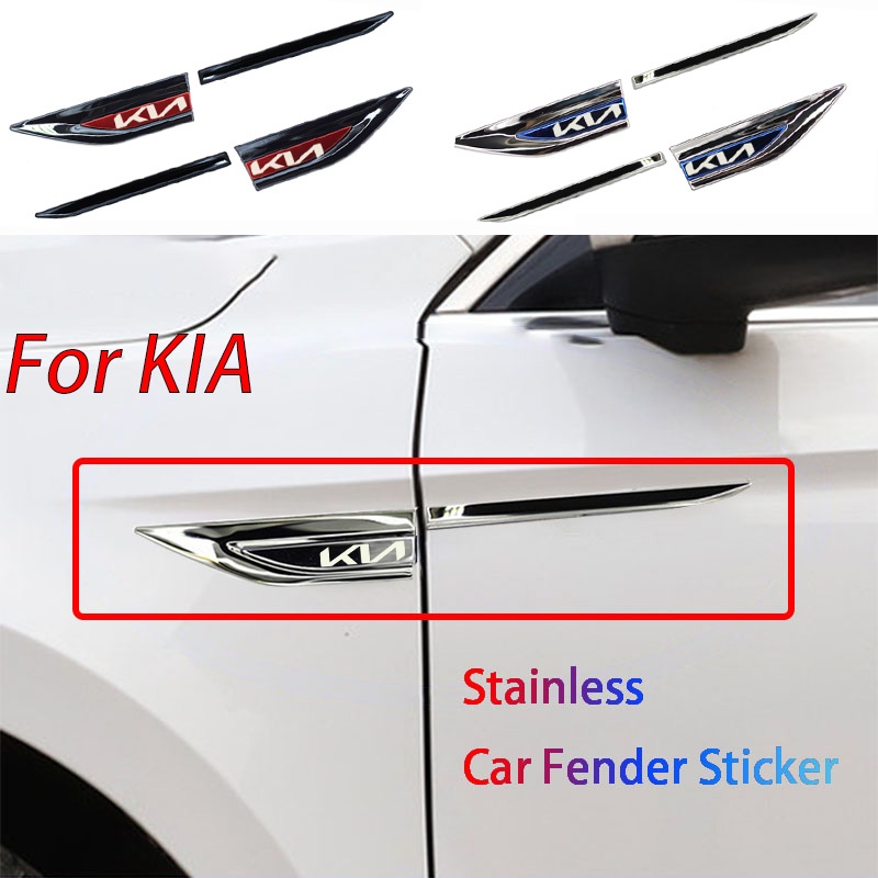 Car Fender Stainless Steel Side Label For KIA Morning Seltos K2 K3 K5