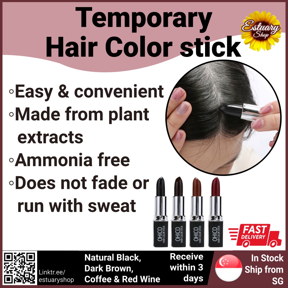 [SG Seller] Temporary Hair Color Stick 4gm Natural Plant Extracts
