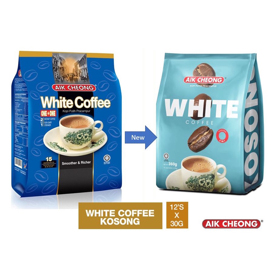 AIK CHEONG White Coffee 2in1 450g (30g x 15 sachets) / 360g (30g x 12 ...