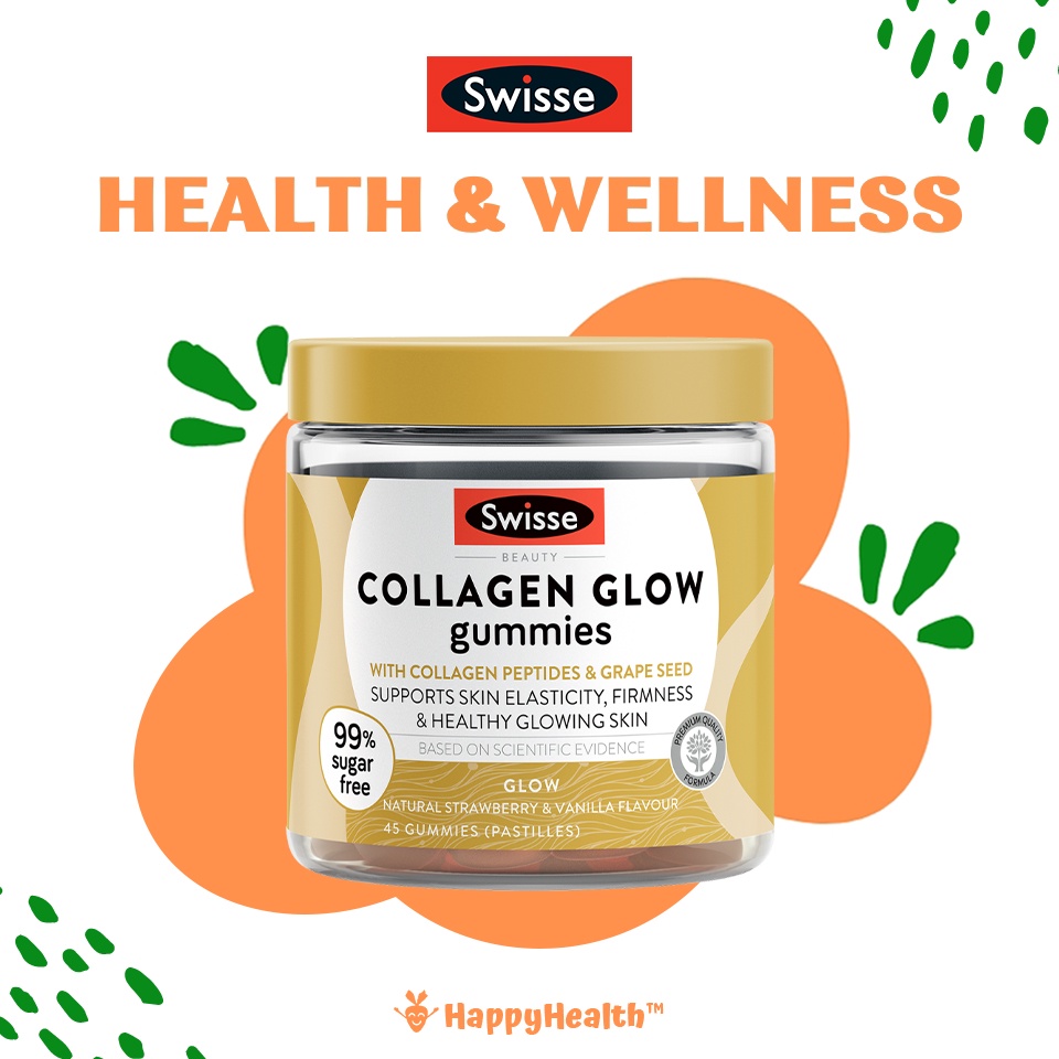 [Authorised Store] - Swisse Beauty Collagen Glow Gummies 45 Gummies [HappyHealth]