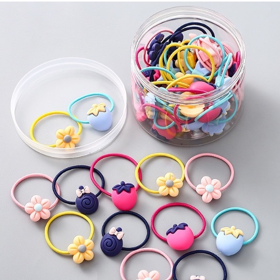 2gether Mix Color Hair Tie Rubber Box Headware Hair Tie Rubber Bands (40 pcs) Shopee Singapore