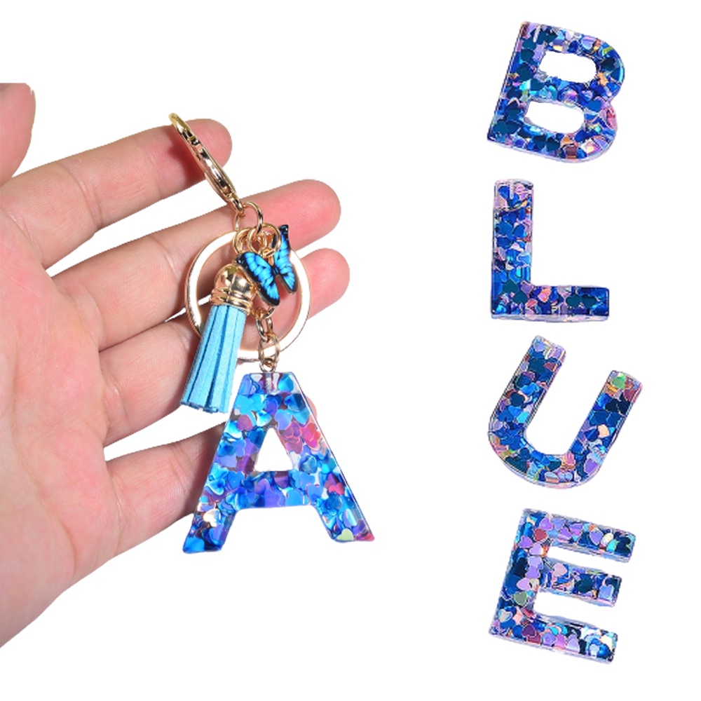 Women's A Z 26 Letter Keychain Tassel Design Resin - Germany
