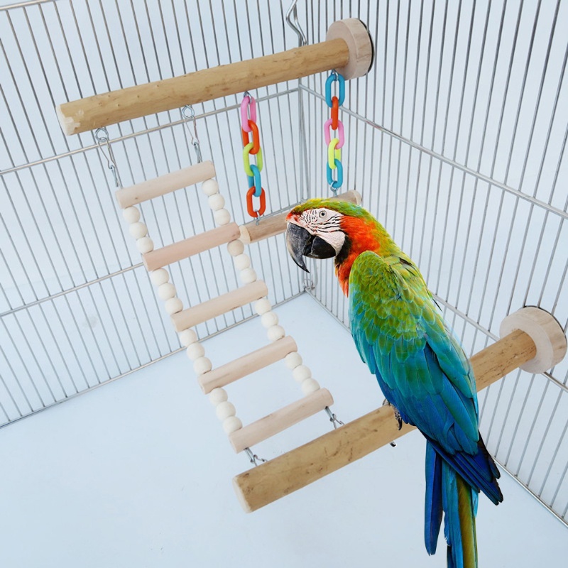 Bird Perch Stand Toy Parrot Swing Climbing Ladder Birdcage Play Gyms ... - Parrot Play Gyms With Rope Ladder