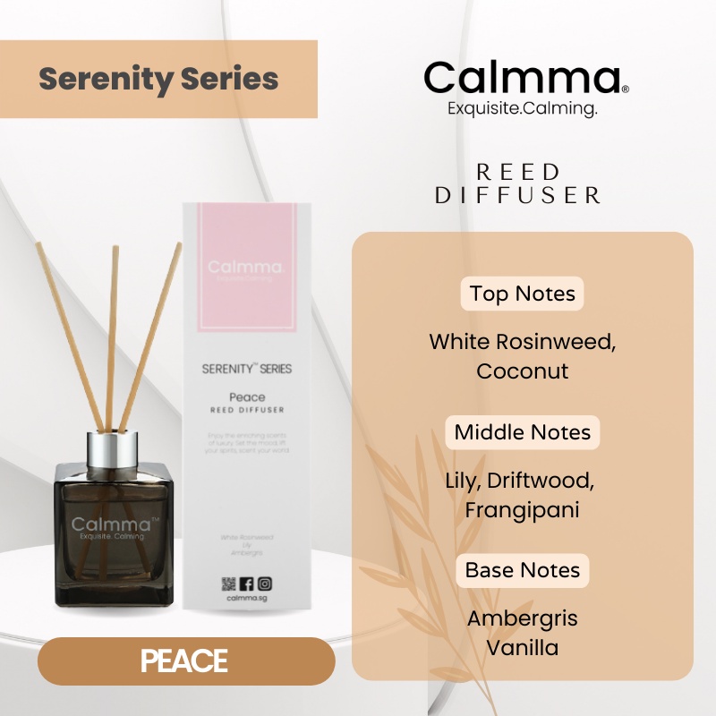 Calmma Peace Reed Diffuser - Aromatherapy for Home, Office, Eco ...