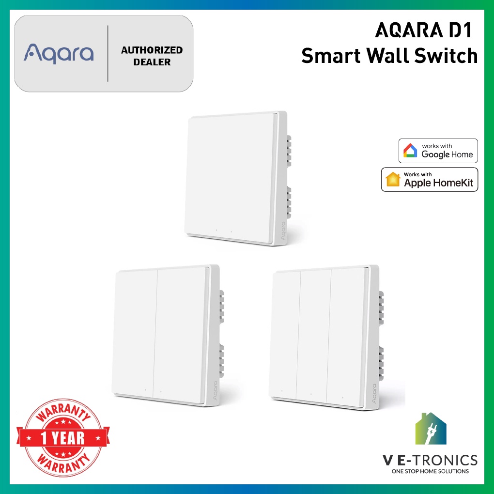 Aqara D1 2022 Smart Wall Switch No Neutral Zigbee Single Double Triple