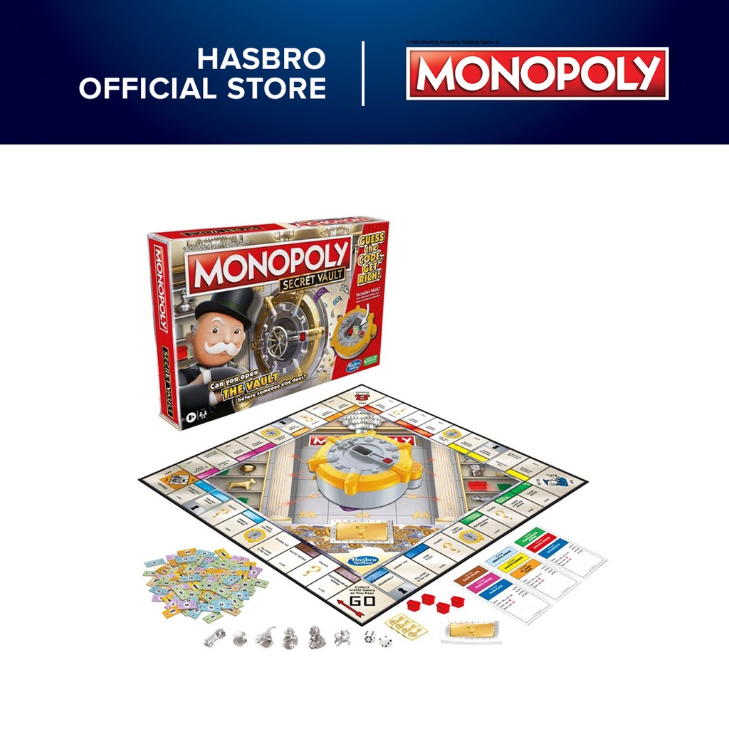 Monopoly Secret Vault Board Game for Kids Ages 8 and Up, Family