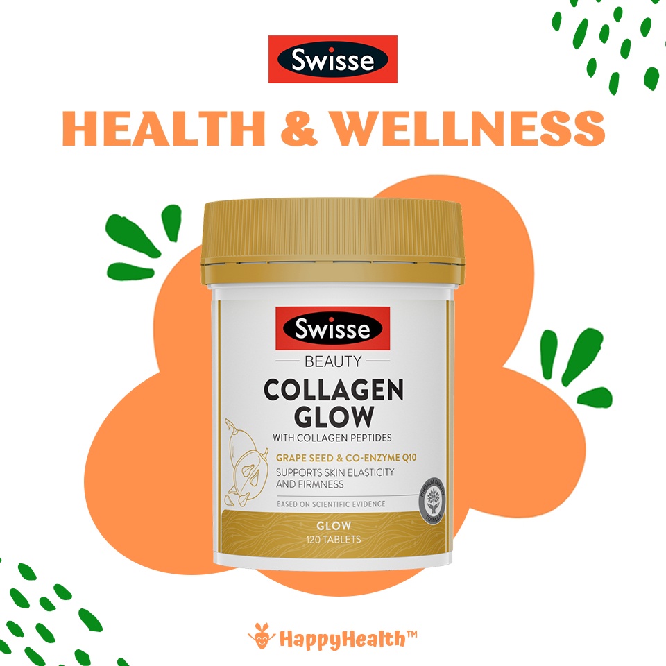 [Authorised Store] Swisse Beauty Collagen Glow With Collagen Peptides 60 / 120s | Vegan Collagen Builder [HappyHealth]