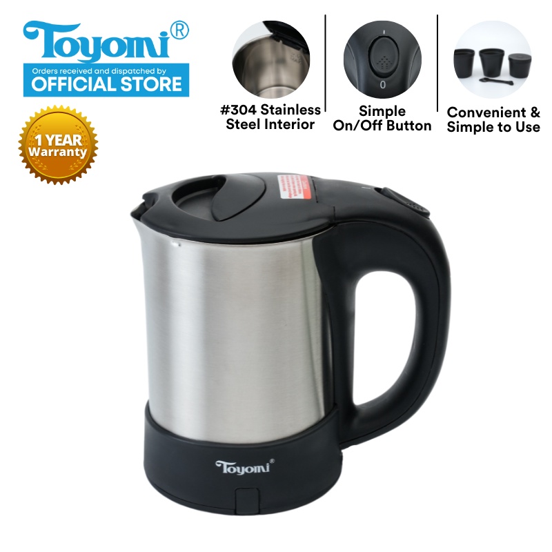 [BACK IN STOCK] TOYOMI 0.5L Mini S.S. Travel Kettle Jug WK 315 Shopee