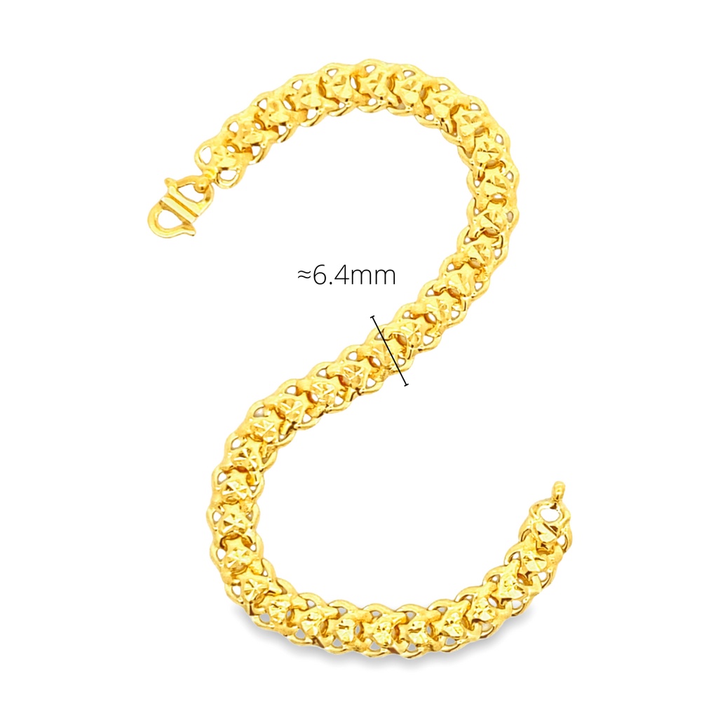 Top Cash Jewellery 916 Gold Single Layered Vitara Bracelet