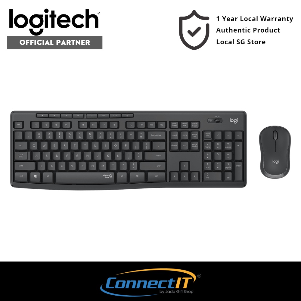 Logitech MK295/MK345 Silent Wireless Combo, SilentTouch, Full-Sized ...