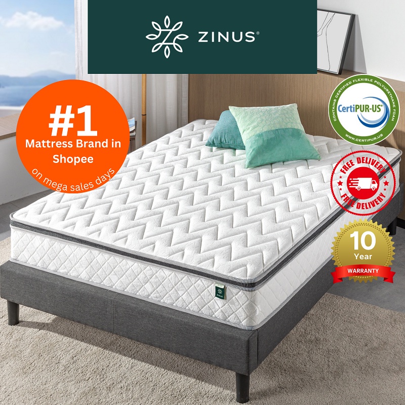 Spring Mattress Zinus Pocket Hybrid Extra Firm Mattress In The Box