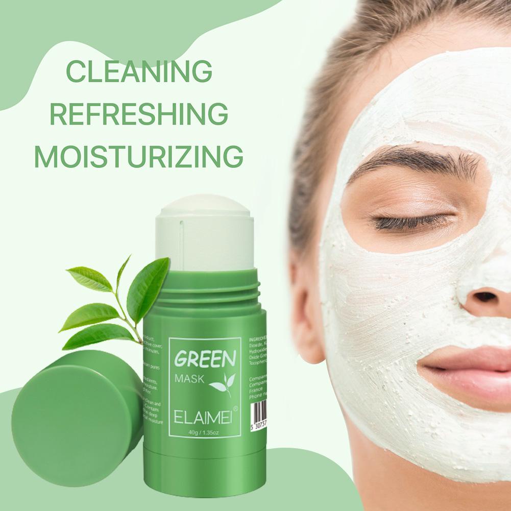 Green Tea Mask Stick Deep Facial Cleansing Pores Mask Moisturizing