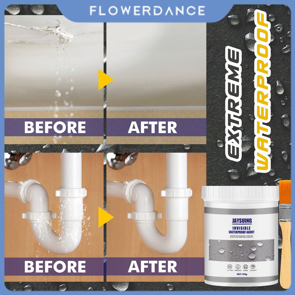 Invisible Waterproofing Agent 30/100g Anti-transparent Waterproof Coating Wall Binding Repair Super Strong Leak Sealant Glue Liquid Adhesive flowerdance