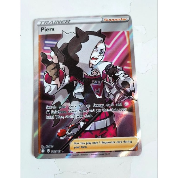 Pokemon piers full art trainer supporter darkness ablaze card Shopee