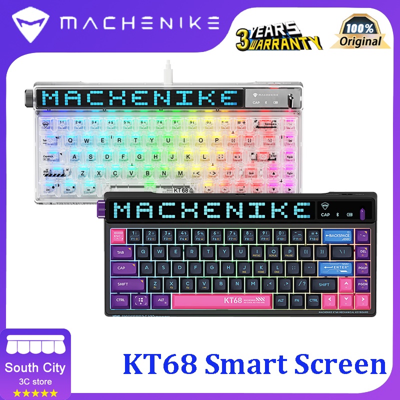 MACHENIKE KT68 Smart Screen Mechanical Keyboard Wireless Bluetooth 
