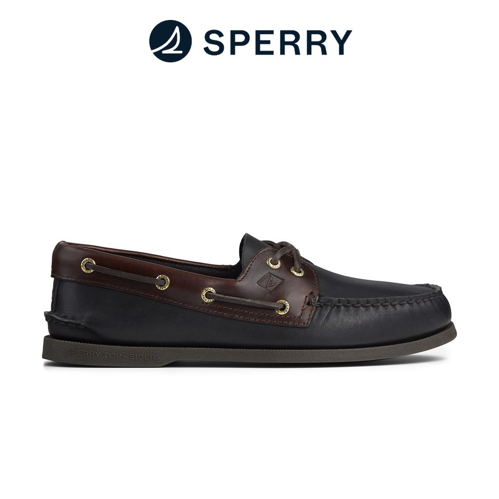 Sperry Men's Authentic Original™ 2-Eye Boat Shoe - Black Amaretto ...