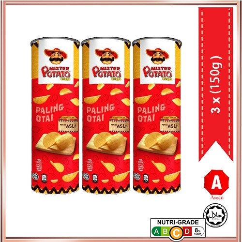 Mister Potato Chips Ori Bbq Hot And Spicy 150g Bundle X 3 Bottles