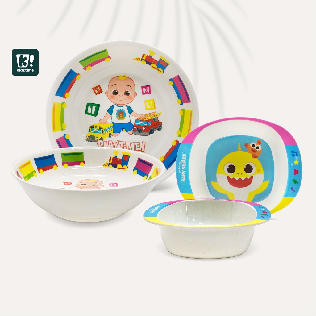 Kidztime Large Bowls & Handle Bowl Bamboo-Fibre Eco-friendly Dishes & Tableware for Children