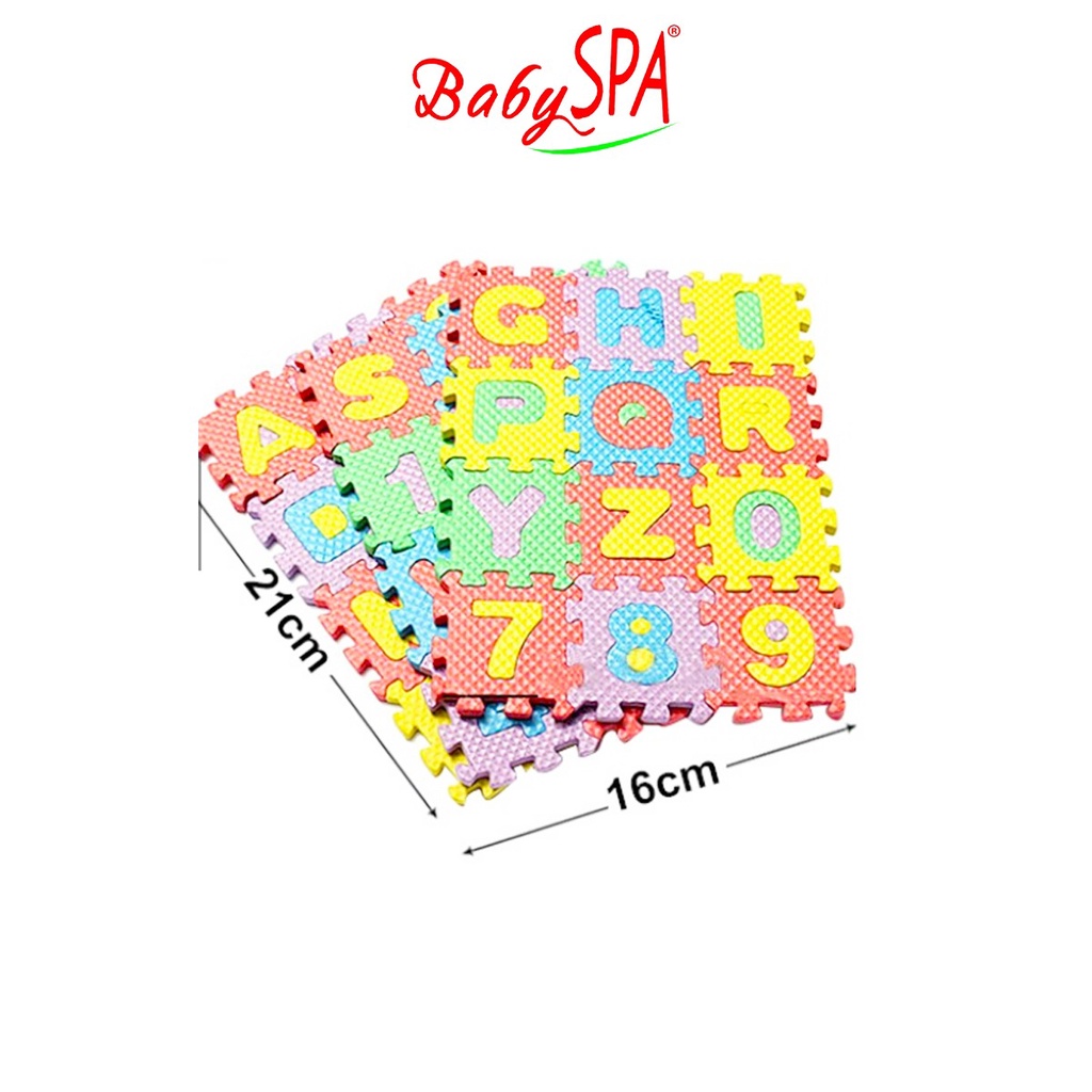 BabySPA 2 Mini Mats 5.5 x 5.5 cm for Child Kids Novelty Alphabet Number Eva Puzzle Foam Teaching Mats Toy-001