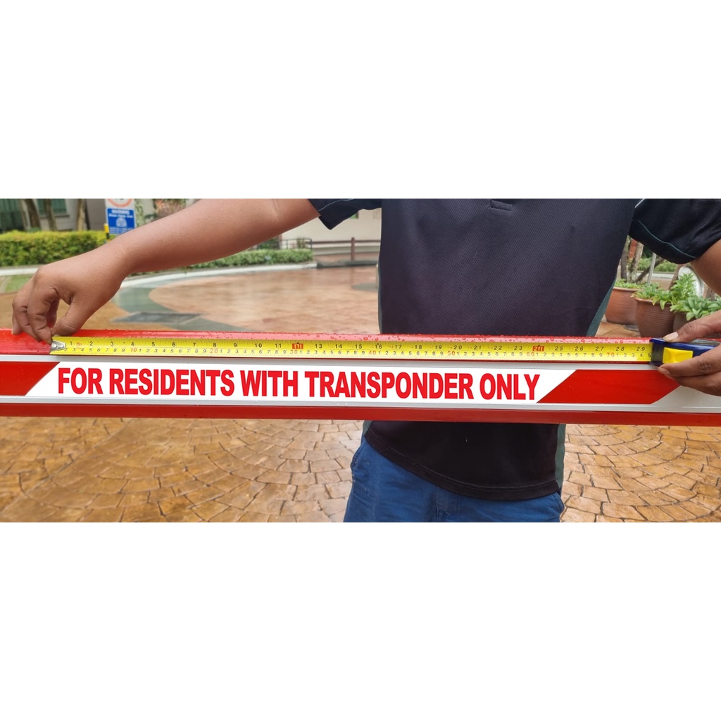 CAR PARK BARRIER STRIP – FOR RESIDENTS WITH TRANSPONDER ONLY SIGN ...