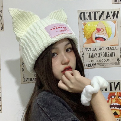 Blackpink Jennie Lisa Fashion Cat Ear Wool Warms Beanies Cute