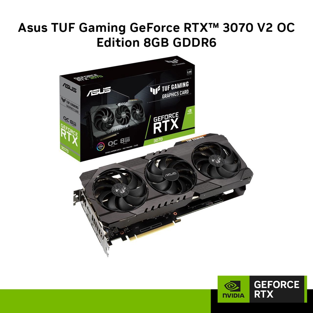 Asus TUF Gaming GeForce RTX 3070 V2 OC Edition 8GB GDDR6 Graphics Card ...