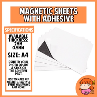 X-bet Magnet Ultra Thin Magnetic Sheets with Adhesive Backing - 5 Pcs Each 85 x 11 - Flexible Magnet Sheets with Self Adhesive - Sticky Magnetic Paper