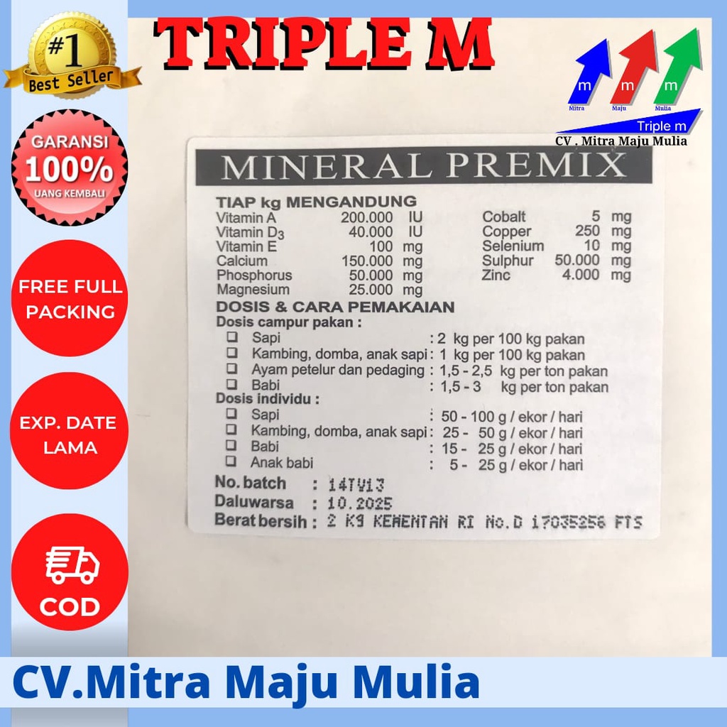 Premix Minerals For TMC Livestock 1Kg And 2Kg (ORIGINAL PACK) Shopee