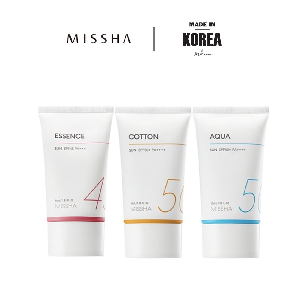 [MISSHA] All Around Safe Block Aqua Sunscreen SPF 50+ PA+++/Cotton ...